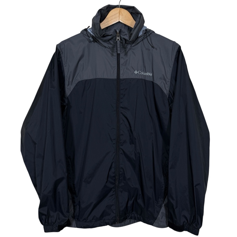 Columbia Men’s Black Grey Glennaker li Lake Rain Jacket Size S